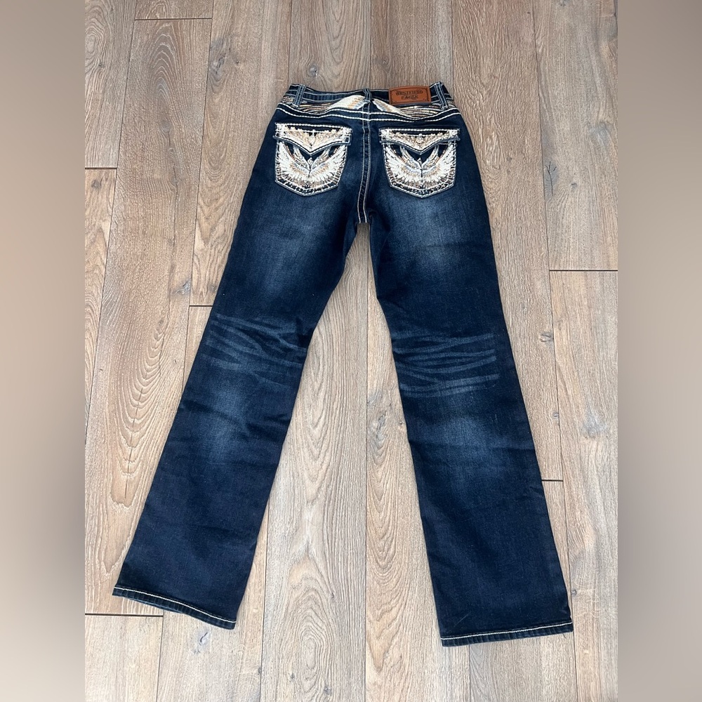 Dark Blue Women's Bootcut Jeans - Brand Unspecified - Picture 2 of 7